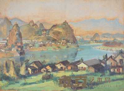 涂克 1958年作 桂林叠彩山 45.5×61.5cm